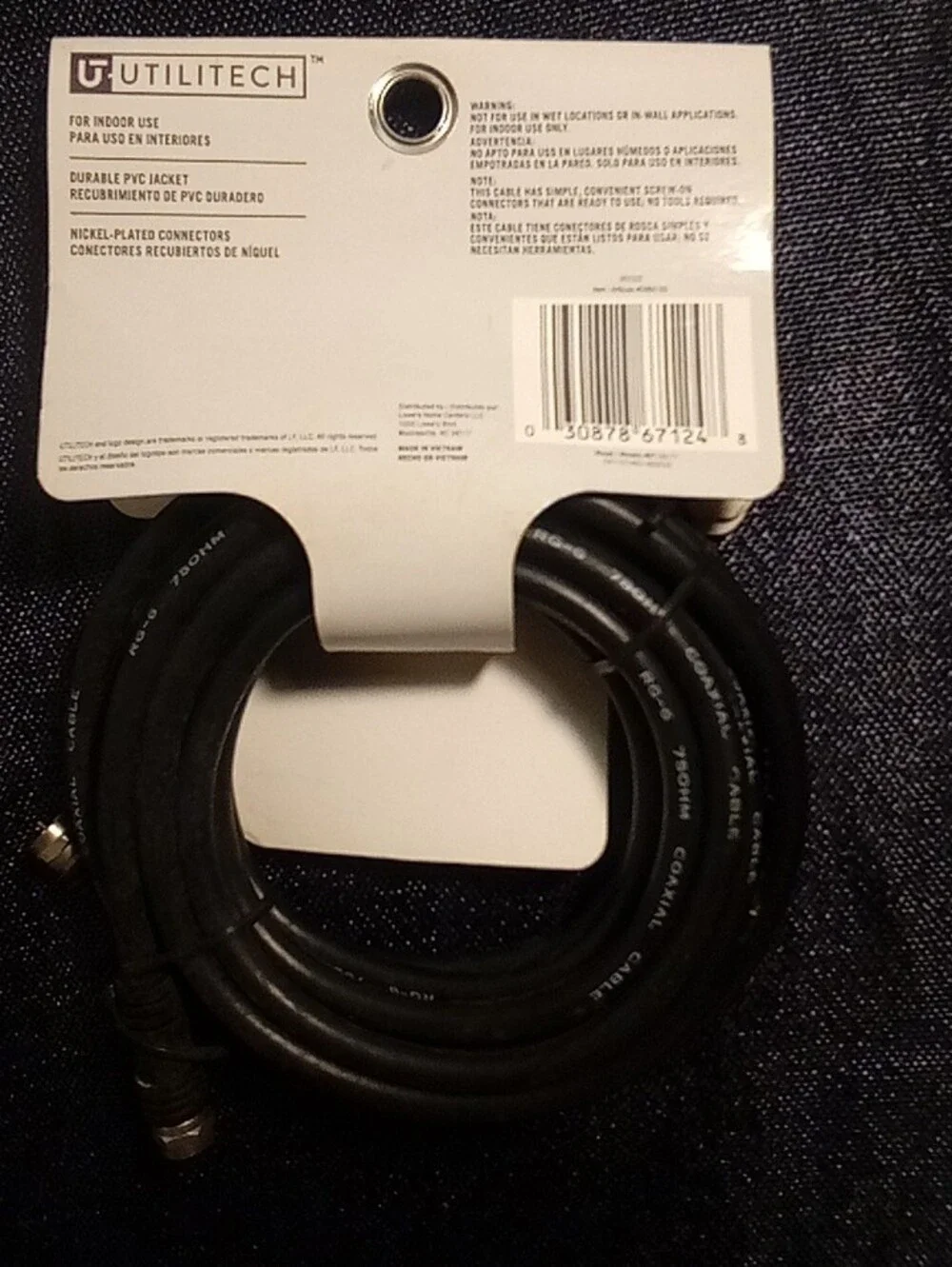 Utilitech 15 ft RG6 Coaxial Double-Shield Cable - Black